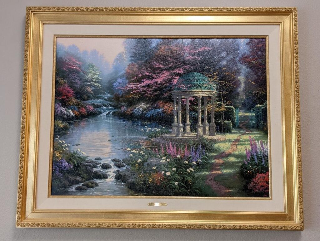 Garden of Prayer A/P canvas by Thomas Kinkade-consignment